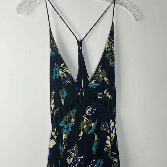 Free People Pages of Gold Maxi Dress XS Floral Crochet Cutout Full Boho Whimsi - Picture 3 of 12